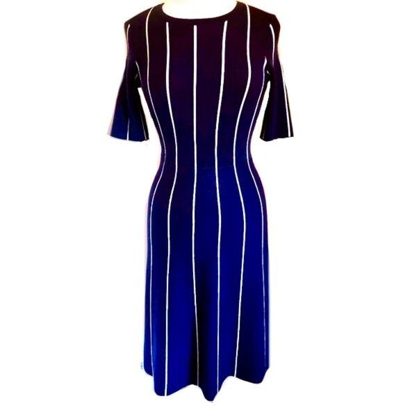 Ann Taylor Dresses & Skirts - Ann Taylor Navy & White Stripe Dress Sz Large